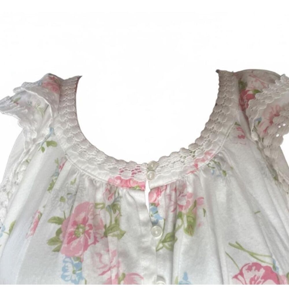 Carole Hochman Sleeveless Cotton Knit Nightgown, Floral Print Size Medium - Picture 4 of 4